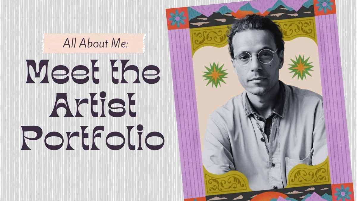 All About Me Estetik untuk Portofolio Seniman dalam Slide - slide 1