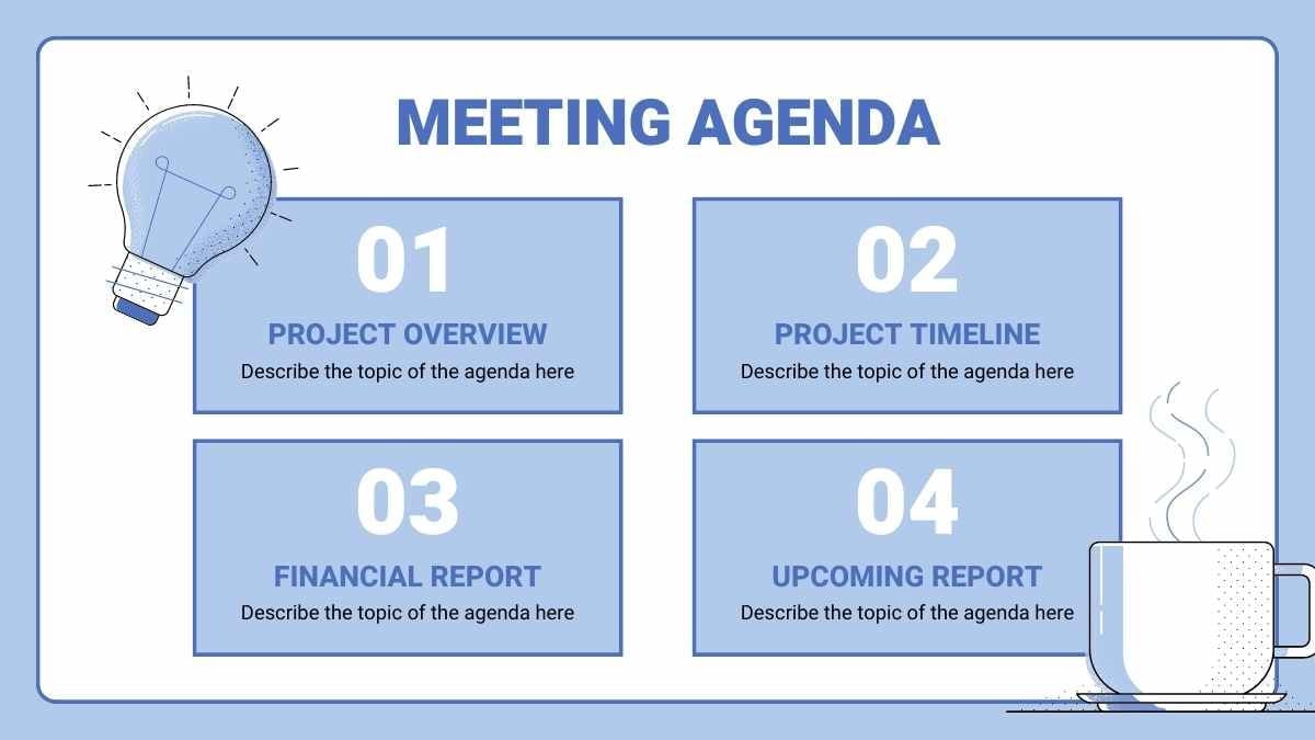 Agenda Ilustrada para Reunião de Equipe em Slides - deslizar 3