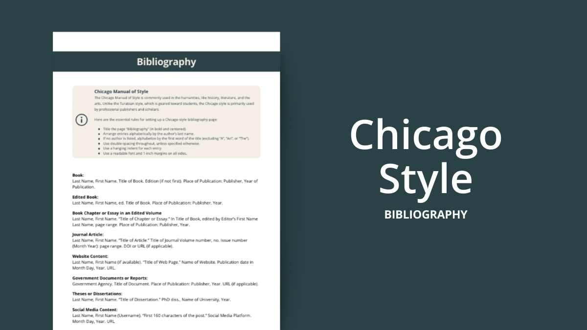 Template Bibliografi Gaya Chicago yang Minimalis dalam Dokumen - slide 1