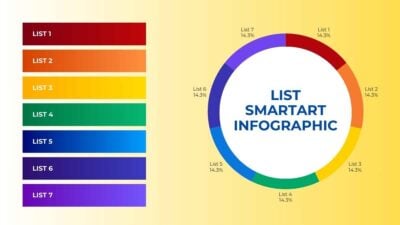 カラフルなリストSmartArtインフォグラフィック