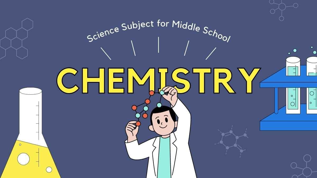 Dark Blue and Neon Illustrative Science Subject for Middle School Chemistry Education Slides - slide 2