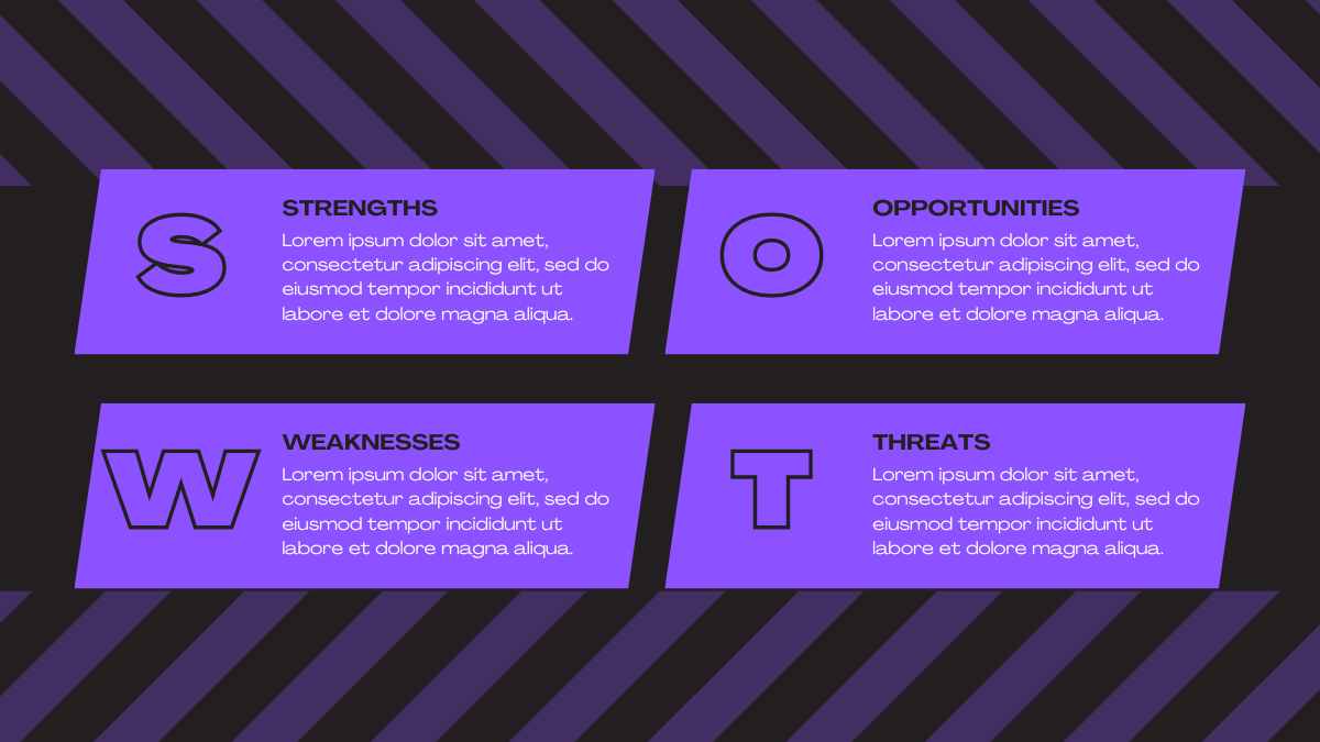 Dark Diagonal SWOT Analysis - slide 2