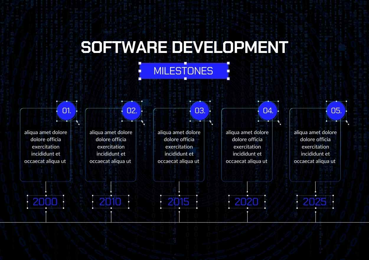 ダークトーンのソフトウェア開発マイルストーンスライド - slide 3