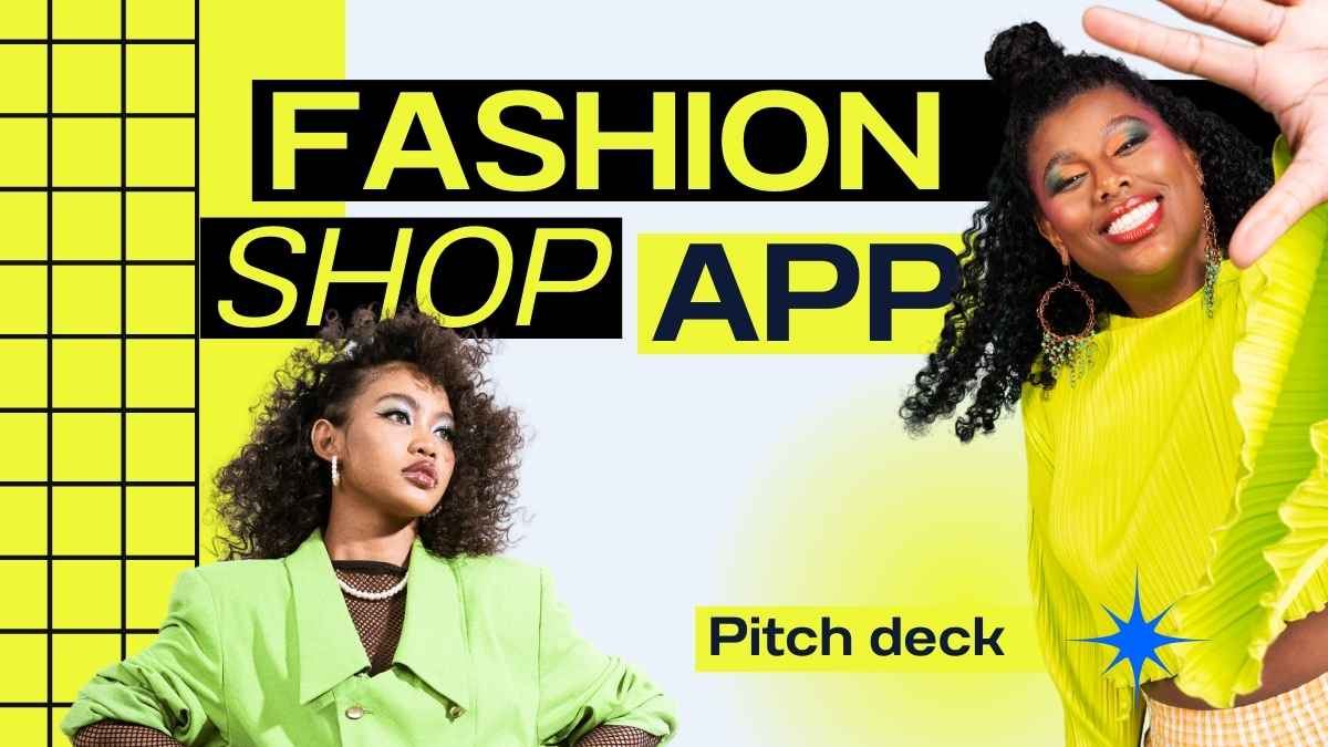 Yellow Maximalist Fashion Shop Pitch Deck - slide 1