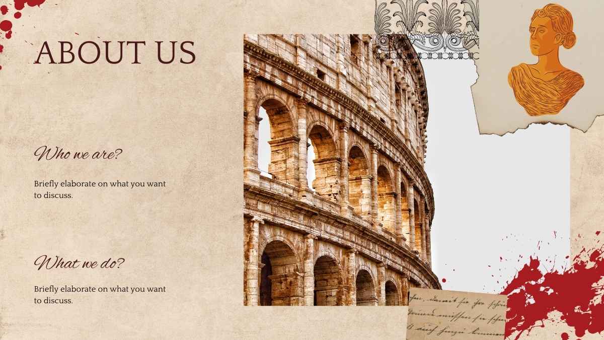 Império Romano em Slides com Estilo Scrapbook Marrom - deslizar 7