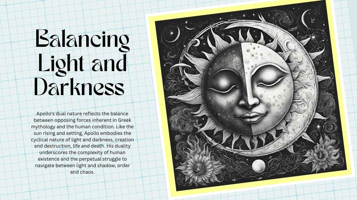 Dewa Yunani Apollo yang Ilustratif Minimalis dalam Slide - slide 8