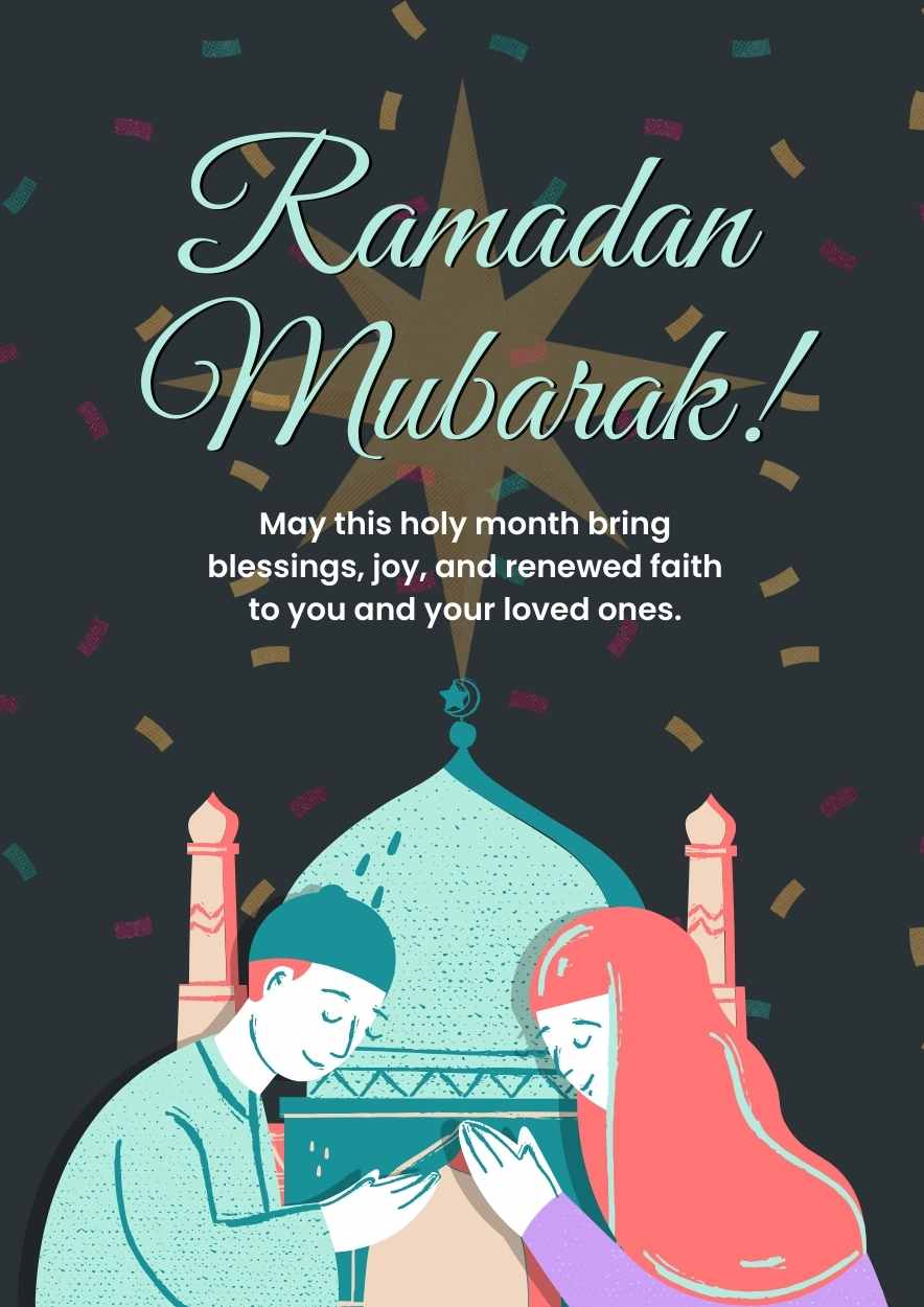 Poster Ramadan Ilustratif Ungu dalam Poster - slide 2