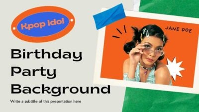 Festa de Aniversário de Idol de K-pop Divertida em Slides