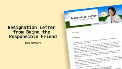 Resignation Letter from Being the Responsible Friend