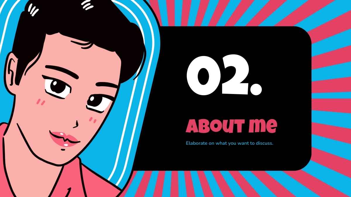 레트로 망가 일러스트 포트폴리오 슬라이드 템플릿 - 슬라이드 8
