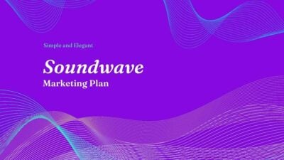 Plano de Marketing com Ondas Sonoras Simples e Elegante em Slides