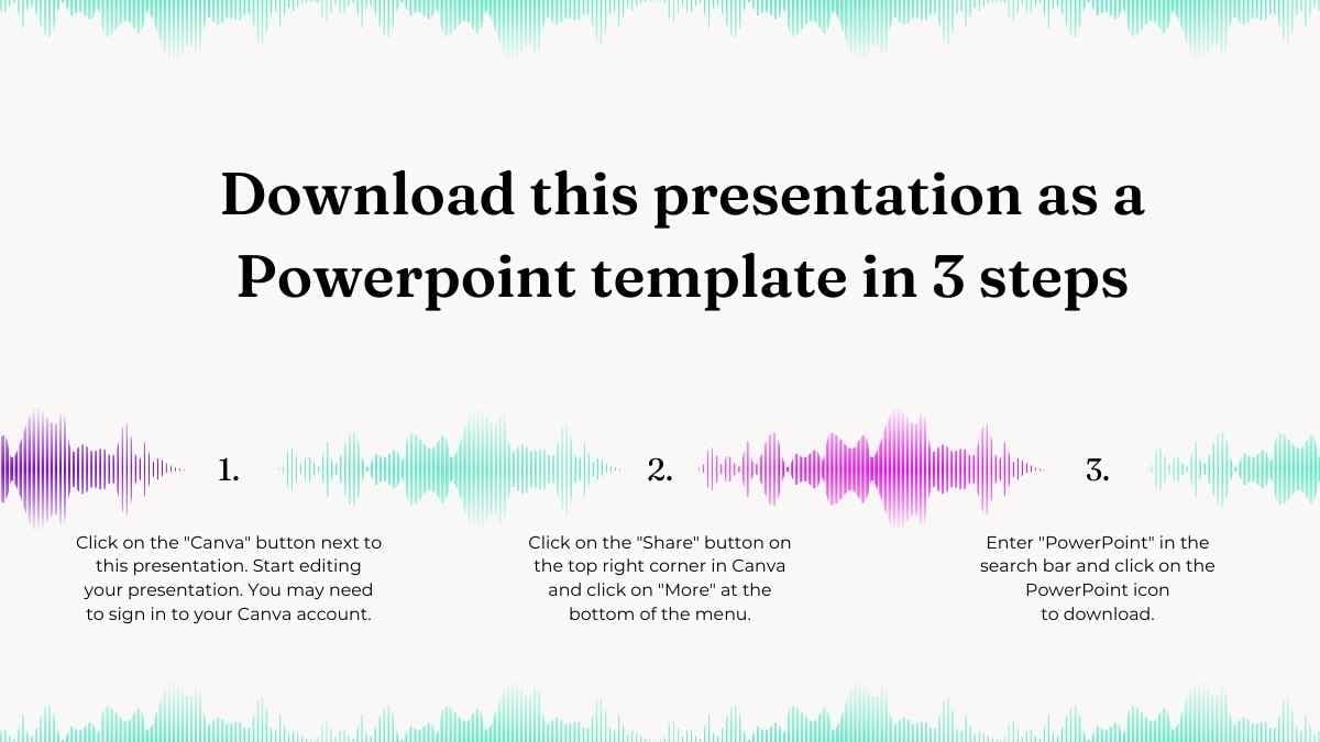 Plano de Marketing com Ondas Sonoras Simples e Elegante em Slides - deslizar 3