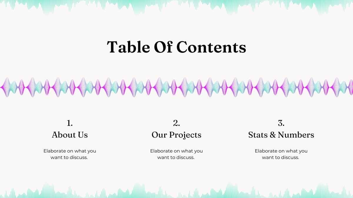 Plano de Marketing com Ondas Sonoras Simples e Elegante em Slides - deslizar 5