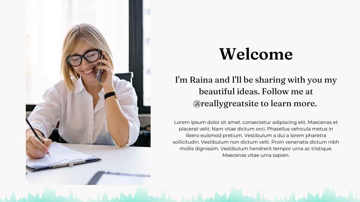 Plano de Marketing com Ondas Sonoras Simples e Elegante em Slides - deslizar 7