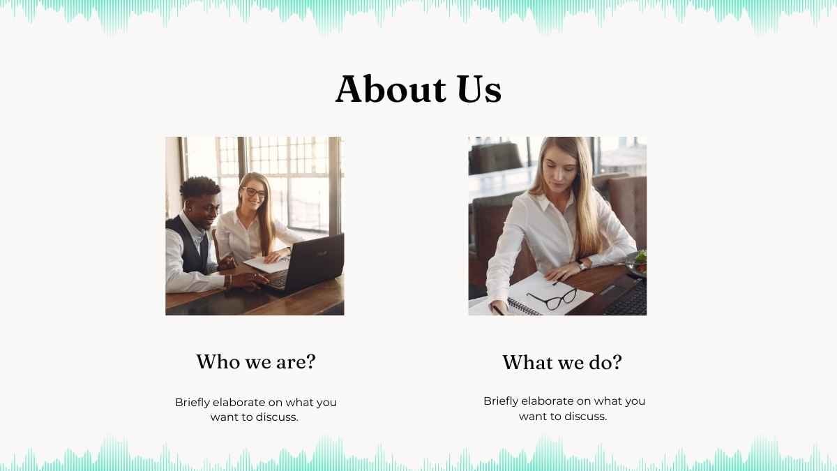 Plano de Marketing com Ondas Sonoras Simples e Elegante em Slides - deslizar 8