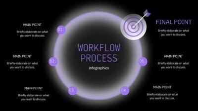 Infografis Proses Workflow Modern Sederhana dalam Slide