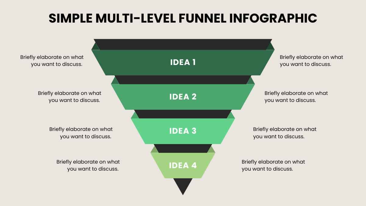 Infográfico de Funil Simples em Níveis em Slides - deslizar 3