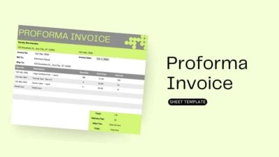 Lembar Proforma Invoice Sederhana dalam Spreadsheet