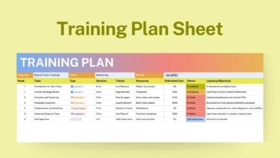 Simple Training Plan Sheet