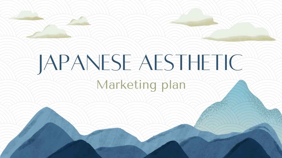 Plano de Marketing Estético Japonês Branco e Bege em Slides - deslizar 1